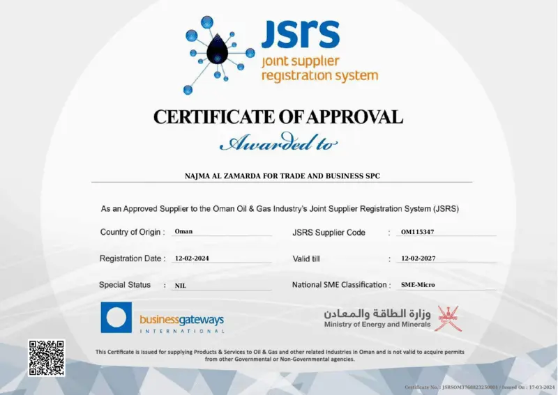 Oman Oil & Gas Industry JSRS - Naz Group